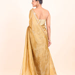 Mustard Yellow Pure Silk Saree back