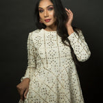 White Chikankari Sharara Set in Georgette Embroidered work - Anvi Couture