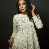 White Chikankari Sharara Set in Georgette Embroidered work - Anvi Couture