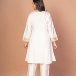 Off White Co-Ord Set with Multicolor Embroidered Patchwork
