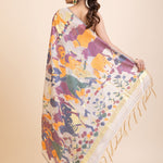 Off White Jamdani Handloom Saree - Anvi Couture