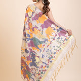 Off White Jamdani Handloom Saree - Anvi Couture