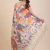 Off White Jamdani Handloom Saree back