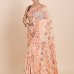Off white and Copper Jamdani Saree Full
