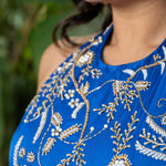 Ocean Mist Ombre Blue Lehenga with Heavy Handcrafted Top | Modern and Minimalistic Indian Bridal and Sangeet Lehenga