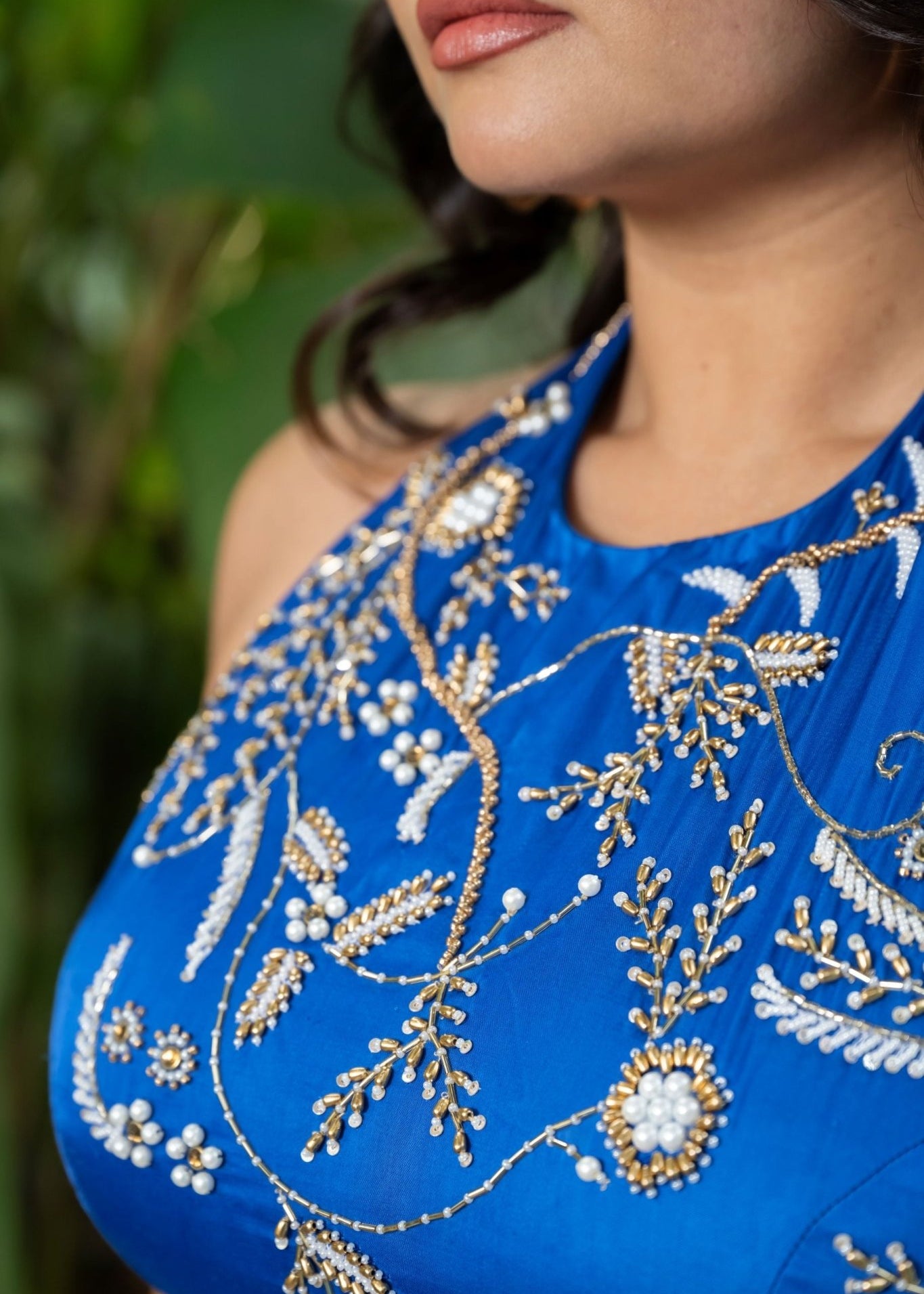 Ocean Mist Ombre Blue Lehenga with Heavy Handcrafted Top | Modern and Minimalistic Indian Bridal and Sangeet Lehenga