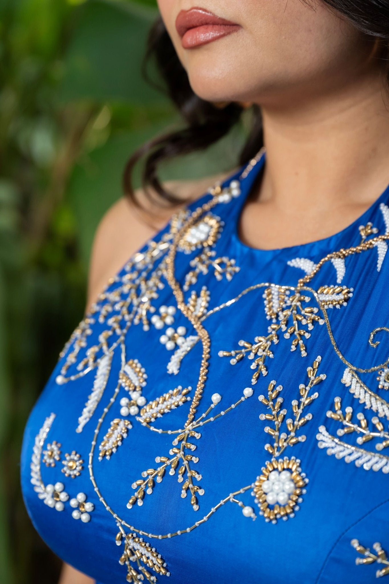 Ocean Mist Ombre Blue Lehenga with Heavy Handcrafted Top | Modern and Minimalistic Indian Bridal and Sangeet Lehenga