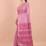 Onion Pink Chanderi Silk Saree front