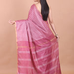 Onion Pink Chanderi Silk Saree back