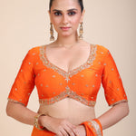 Orange Bridal Embroidered Blouse Full
