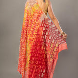 Orange Georgette Abstract - Printed Saree - Anvi Couture