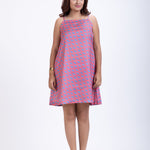 Orange Grey Spaghetti Strap Short Dress Full

