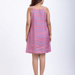 Orange Grey Spaghetti Strap Short Dress Back


