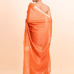 Orange Handloom Chanderi Silk Saree back