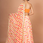 Orange Lehenriya Embroidered Georgette Lehenga Back
