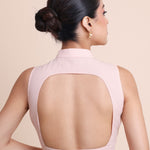Peach Close Scoop Neck Sleeveless Blouse back