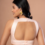 Peach Colour Cotton Silk Sleeveless Blouse - Anvi Couture