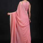 Peach Embroidered Sleeveless blouse back