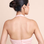 Peach Halter Neck Sleeveless Blouse Back