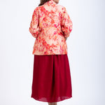 Peach & Maroon Printed Jacket Dress back