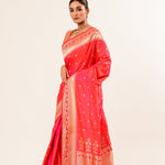 Peach Handwoven Banarasi Saree