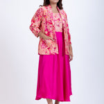 Peach & Pink Printed Jacket Dress Full
