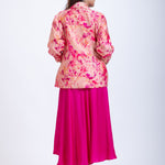  Peach & Pink Printed Jacket Dress Back
