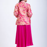  Peach & Pink Printed Jacket Dress Back
