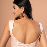 Peach Queen Anne Blouse Sleeveless blouse with back clouser - Anvi Couture