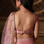 Pink Bridal Lehenga Set  With Heavy Embroidered Work back