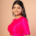 Pink Designer Blouse With Hand Embroidered Work - Anvi Couture
