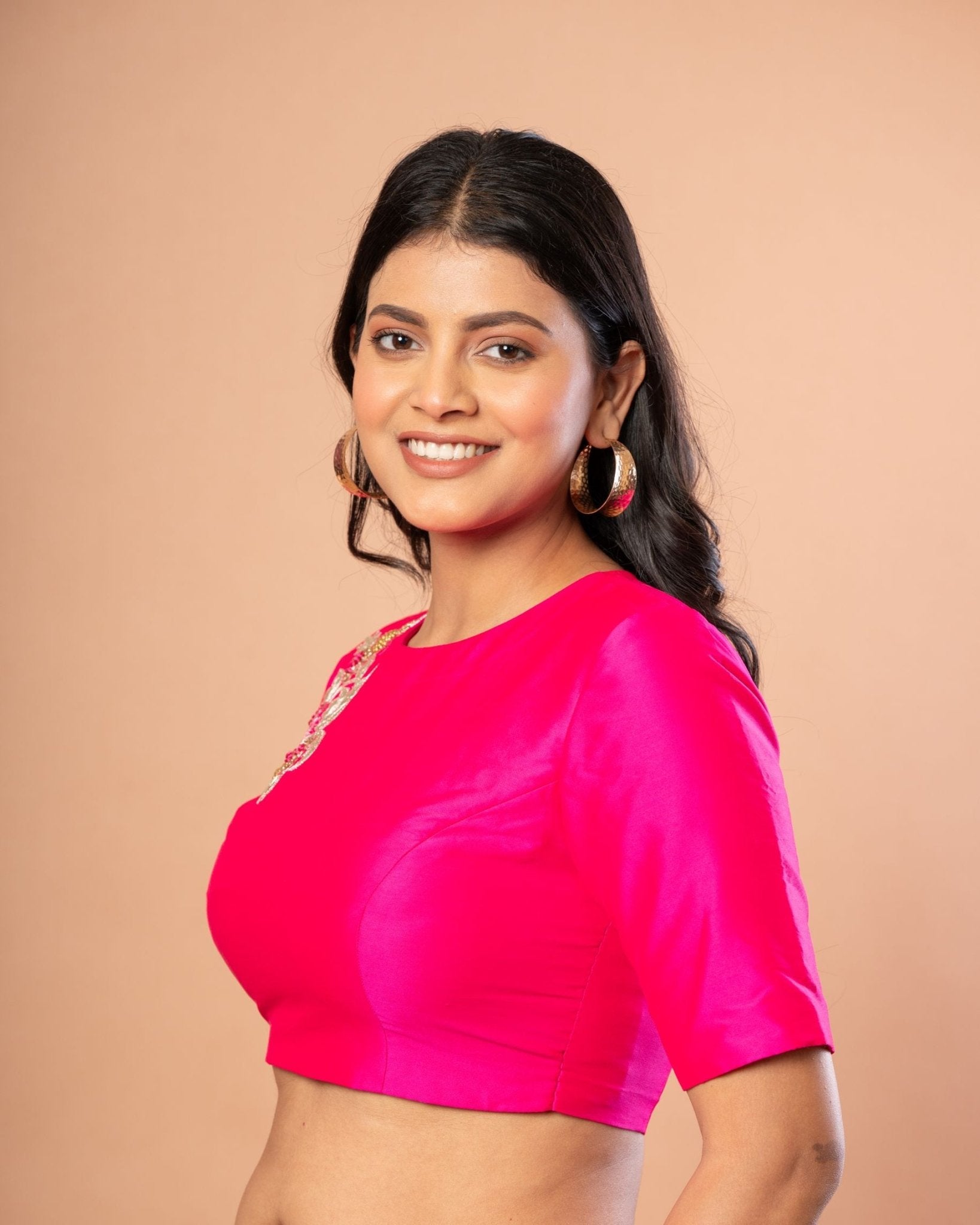 Pink Designer Blouse With Hand Embroidered Work - Anvi Couture
