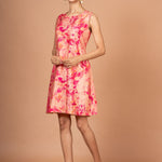 Pink Floral Sleeveless Mini Dresses Another Side


