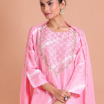 Pink Leheria Kurti Set with Gota Patti Embroidered - Anvi Couture