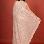 Pink Sequin Party Wear Saree Back
