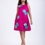 Pink Short Dress With Embroidered Work Front
