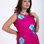 Pink Short Dress With Embroidered Work Close Up
