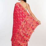 Pink Silk Banarasi Shikargah Handloom Saree - Anvi Couture