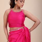 Pink Wedding Wear Embroidered Blouse Front
