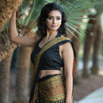 Black Ajrakh Saree