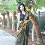 Black Ajrakh Saree