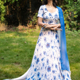 Pure White Blossom Hand - Embroidered Lehenga - Anvi Couture