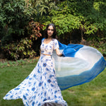 Pure White Blossom Hand - Embroidered Lehenga - Anvi Couture