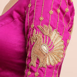Purple Bridal Blouse with Aari Embroidered Embellishment Cloe UP