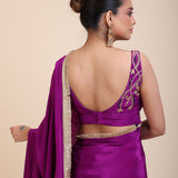 Purple Floral Embroidered Sleeveless blouse back