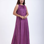 Purple Satin Maxi Gown Dress Full
