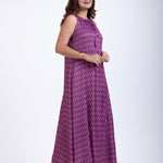 Purple Satin Maxi Gown Dress Front