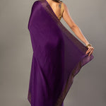 Purple Satin Silk Saree With Sequin Border - Anvi Couture