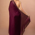 Purple Satin Silk Saree with Sequins Border - Anvi Couture