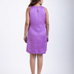 Purple Short Dress With Embroidered Work Back
